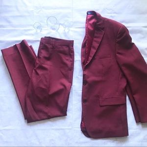 Club Monaco Burgundy Suit Blazer and Trouser Set
